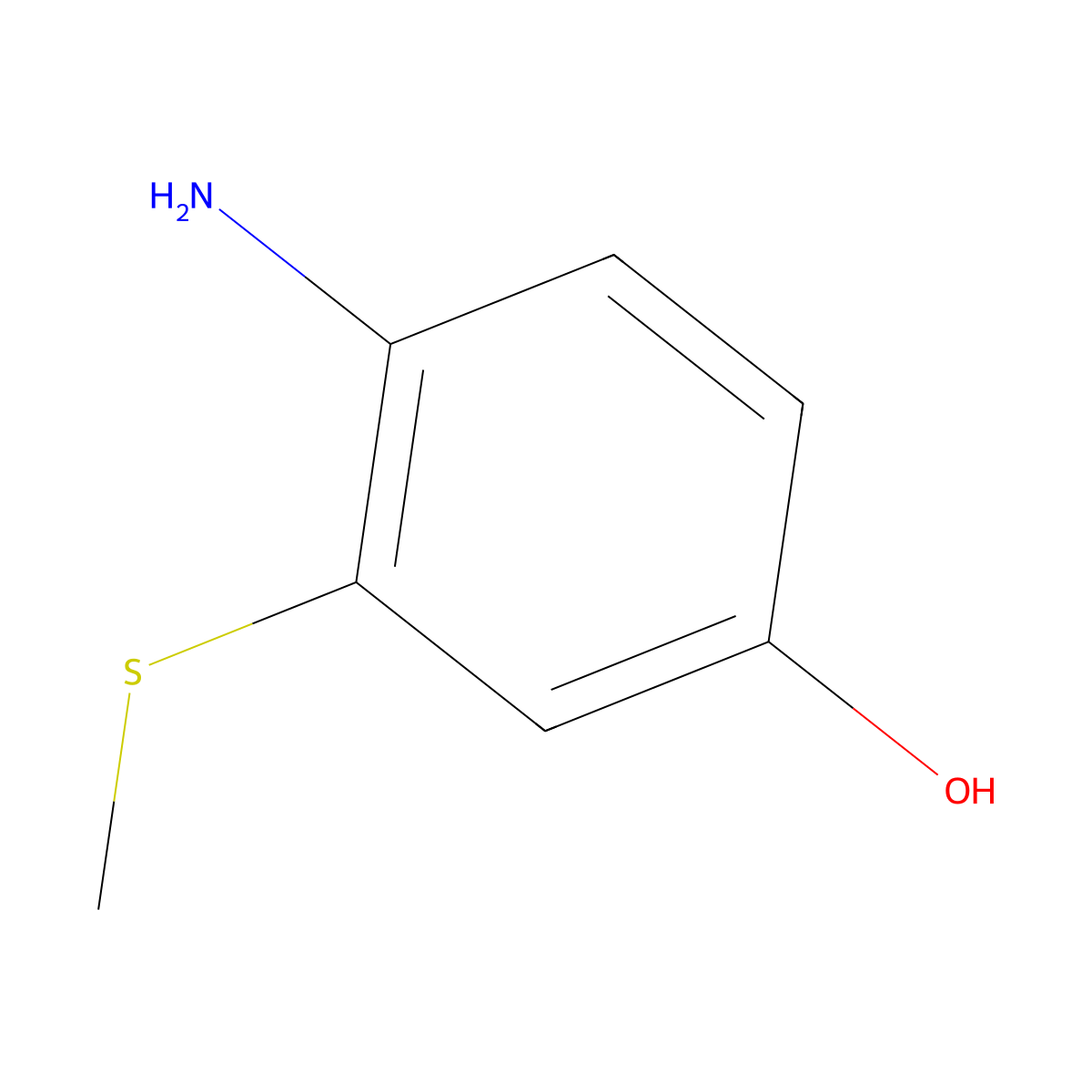 4-Amino-3-(methylsulfanyl)phenol molecular structure, CAS 37407-24-2