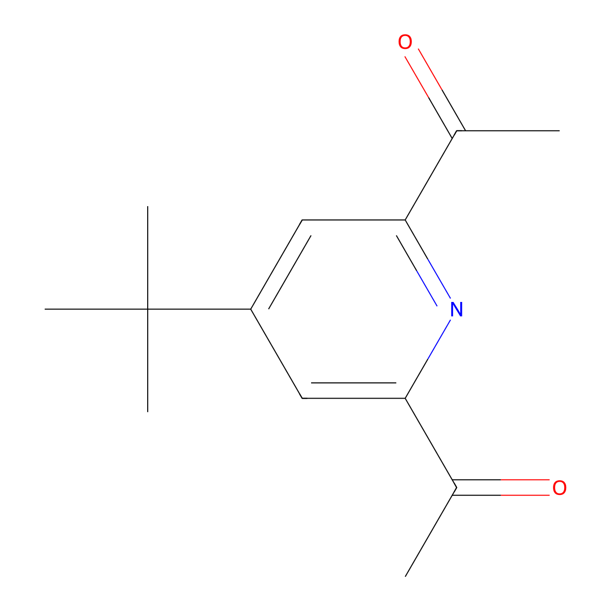 1,1'-(4-(tert-Butyl)pyridine-2,6-diyl)diethanone molecular structure, CAS 374072-83-0