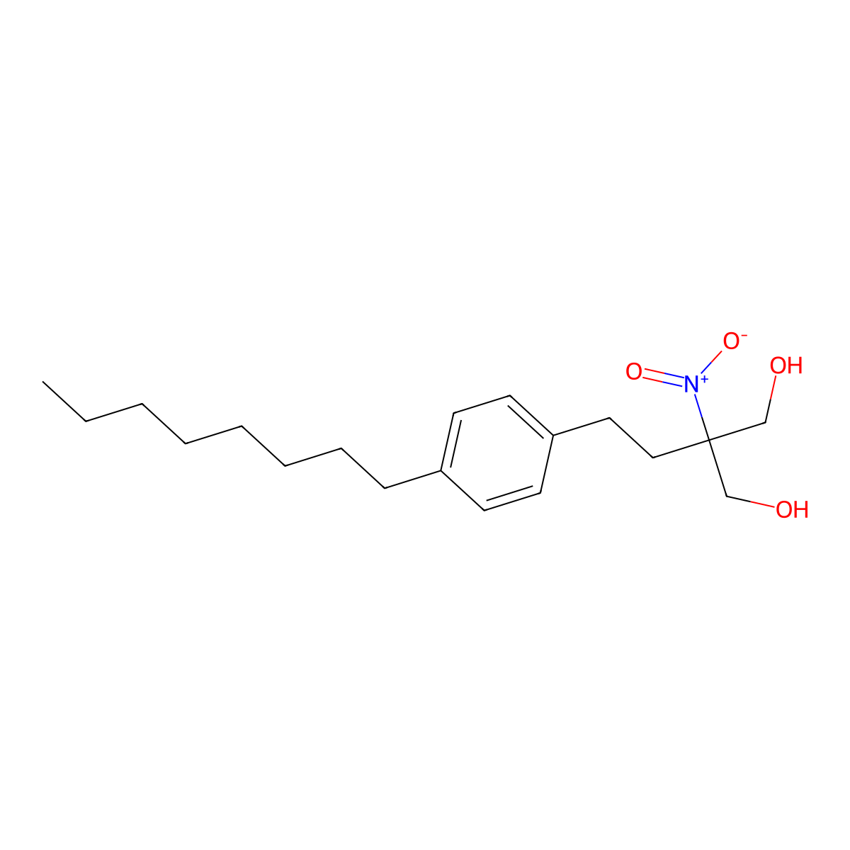 2-Nitro-2-(4-octylphenethyl)propane-1,3-diol molecular structure, CAS 374077-88-0