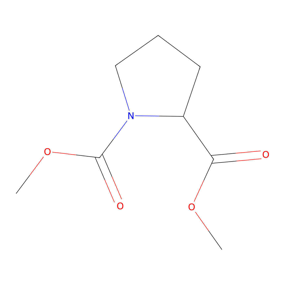 (R)-Dimethyl pyrrolidine-1,2-dicarboxylate molecular structure, CAS 374077-91-5