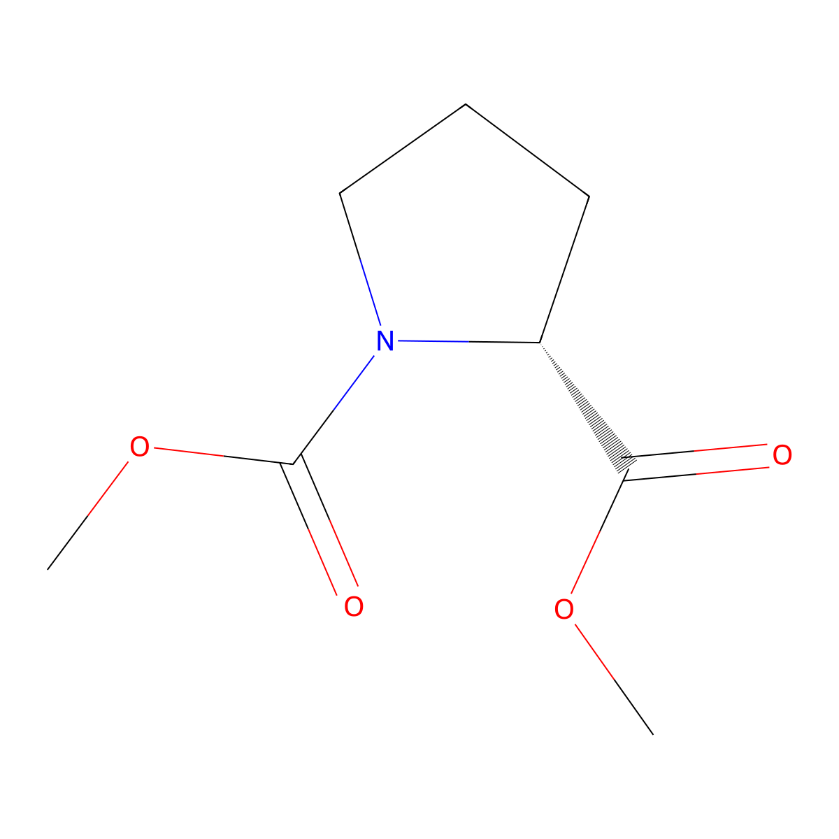 (R)-Dimethyl pyrrolidine-1,2-dicarboxylate molecular structure, CAS 374077-91-5