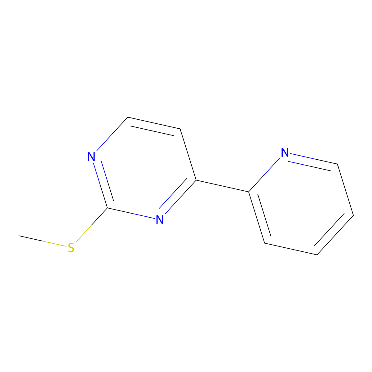2-(Methylthio)-4-(2-pyridinyl)pyrimidine molecular structure, CAS 374081-38-6