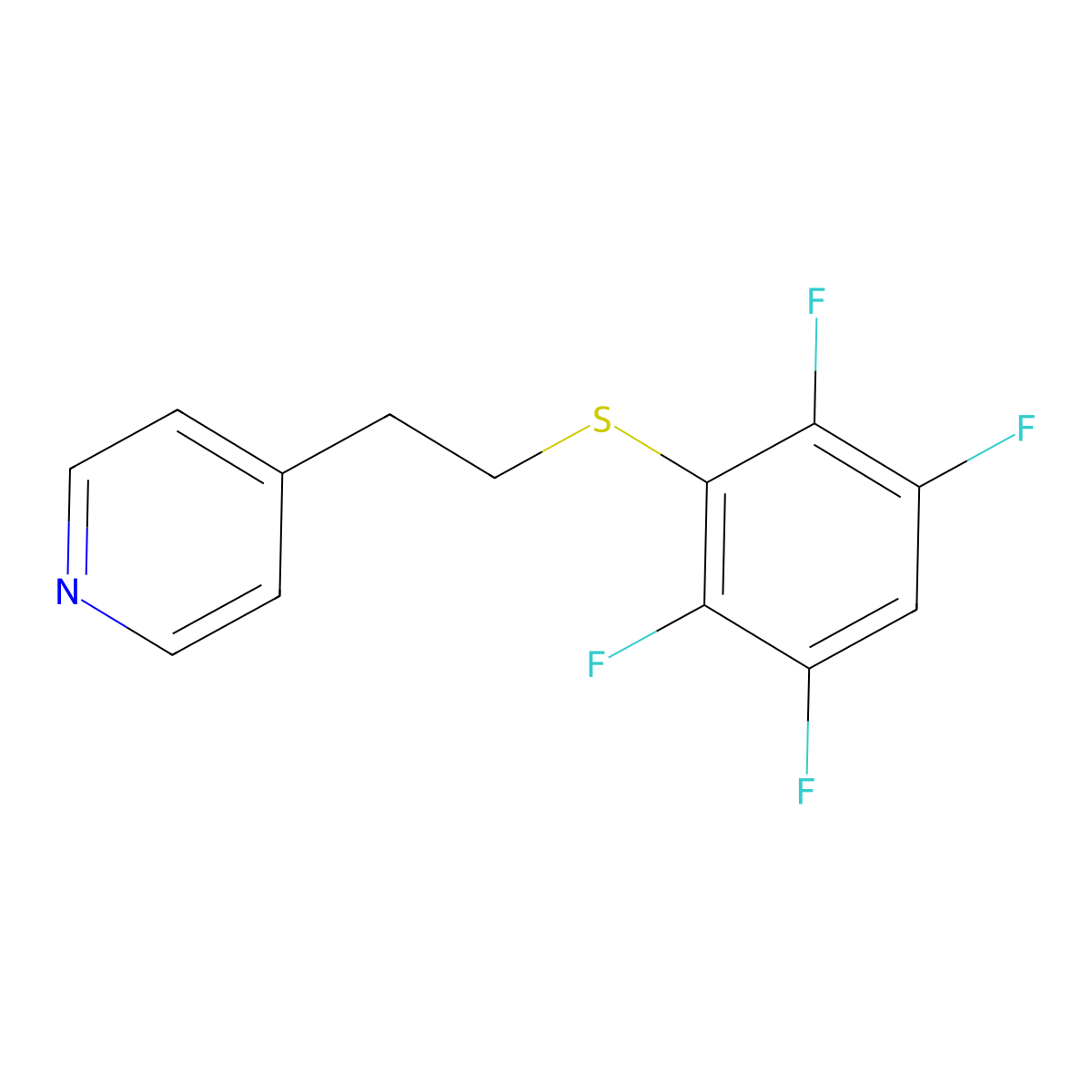 4-[2-(2,3,5,6-Tetrafluorophenyl)sulfanylethyl]pyridine molecular structure, CAS 374082-87-8