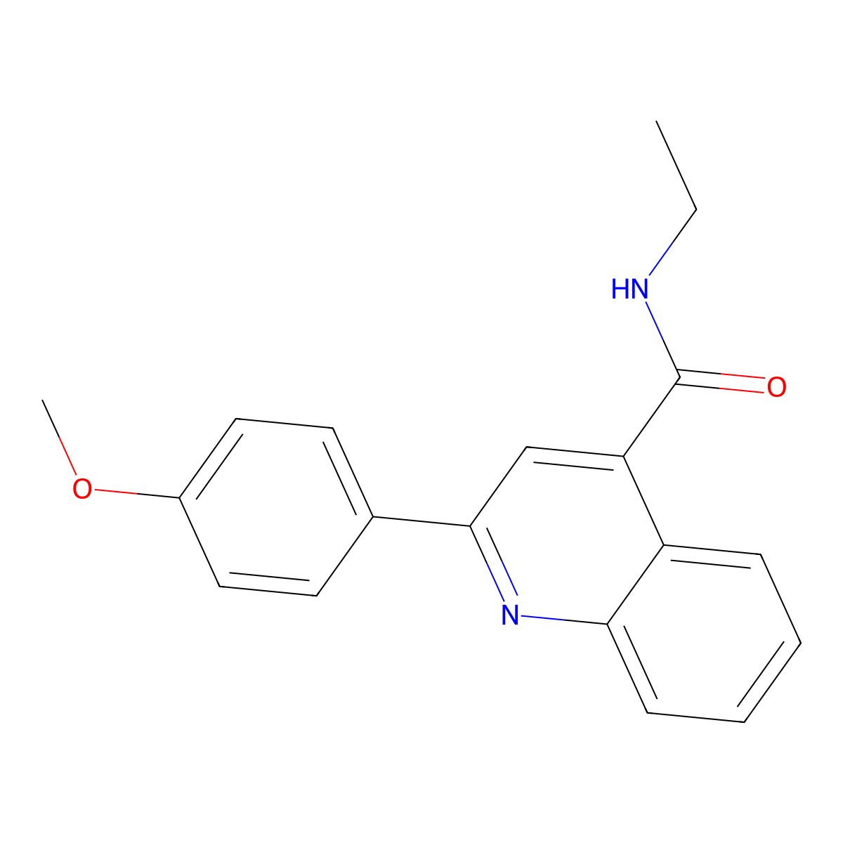 N-ethyl-2-(4-methoxyphenyl)quinoline-4-carboxamide molecular structure, CAS 374084-39-6
