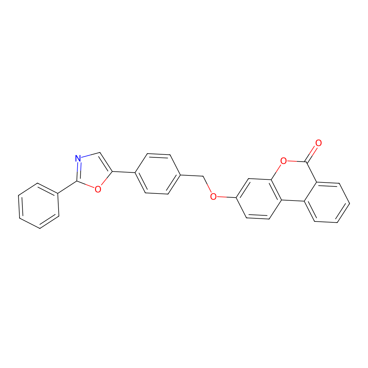 3-{[4-(2-phenyl-1,3-oxazol-5-yl)benzyl]oxy}-6H-benzo[c]chromen-6-one molecular structure, CAS 374084-74-9