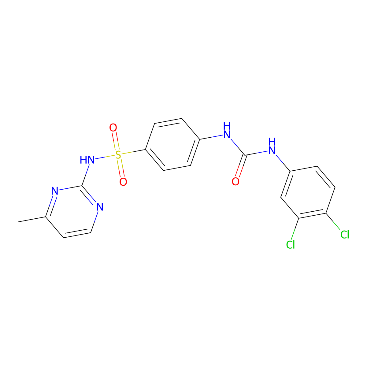 1-(3,4-Dichlorophenyl)-3-[4-[(4-methylpyrimidin-2-yl)sulfamoyl]phenyl]urea molecular structure, CAS 374085-12-8