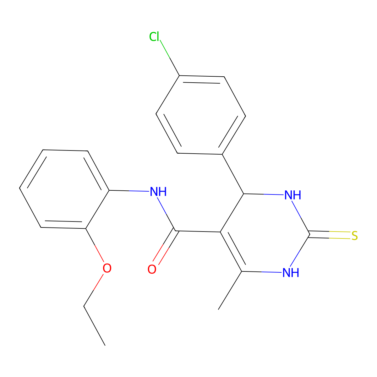 4-(4-chlorophenyl)-N-(2-ethoxyphenyl)-6-methyl-2-thioxo-1,2,3,4-tetrahydropyrimidine-5-carboxamide molecular structure, CAS 374085-18-4