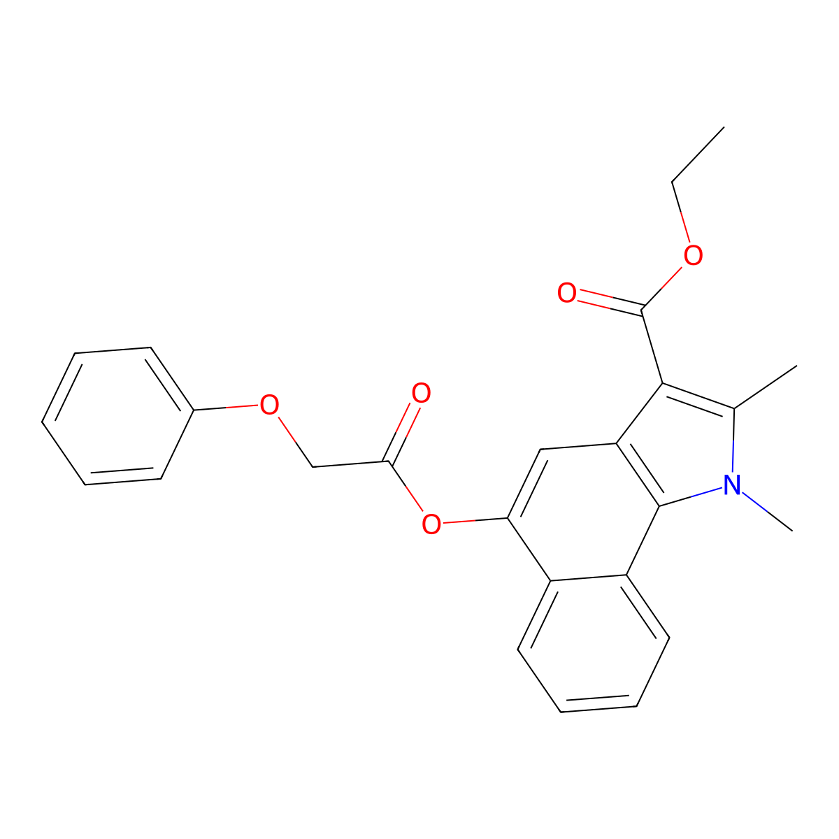 ethyl 1,2-dimethyl-5-[(phenoxyacetyl)oxy]-1H-benzo[g]indole-3-carboxylate molecular structure, CAS 374085-78-6
