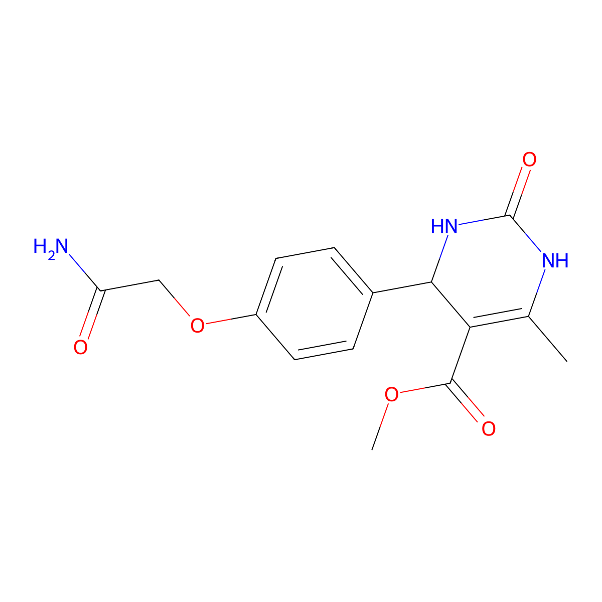Methyl 4-[4-(carbamoylmethoxy)phenyl]-6-methyl-2-oxo-1,2,3,4-tetrahydropyrimidine-5-carboxylate molecular structure, CAS 374086-01-8