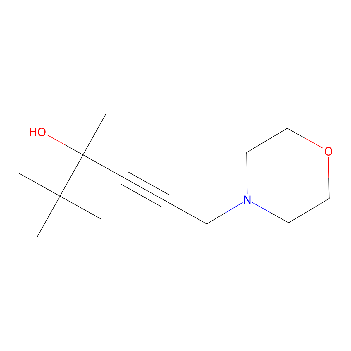2,2,3-Trimethyl-6-morpholin-4-ylhex-4-yn-3-ol molecular structure, CAS 374086-96-1