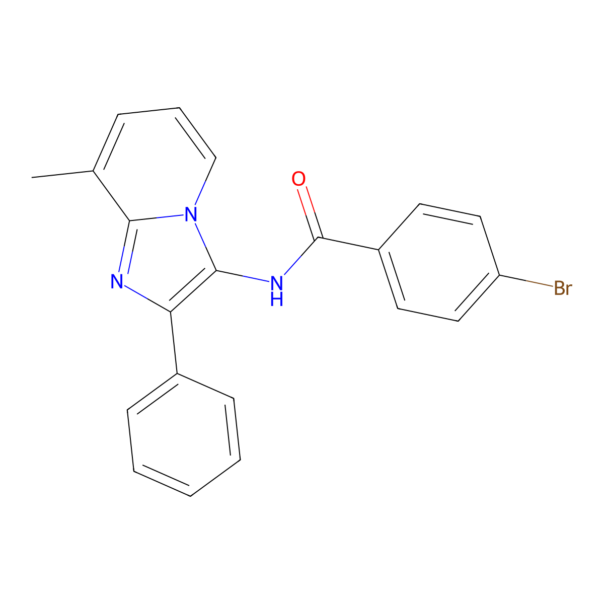 4-bromo-N-(8-methyl-2-phenylimidazo[1,2-a]pyridin-3-yl)benzamide molecular structure, CAS 374087-41-9