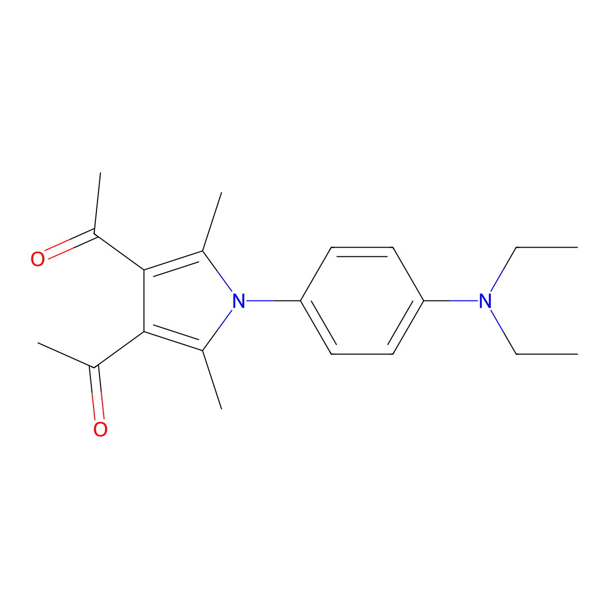 1-[4-Acetyl-1-[4-(diethylamino)phenyl]-2,5-dimethylpyrrol-3-yl]ethanone molecular structure, CAS 374090-09-2