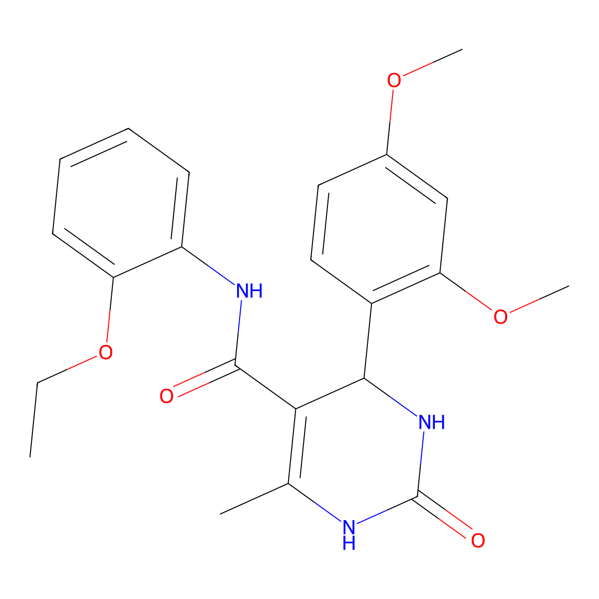 4-(2,4-dimethoxyphenyl)-N-(2-ethoxyphenyl)-6-methyl-2-oxo-1,2,3,4-tetrahydropyrimidine-5-carboxamide molecular structure, CAS 374091-19-7