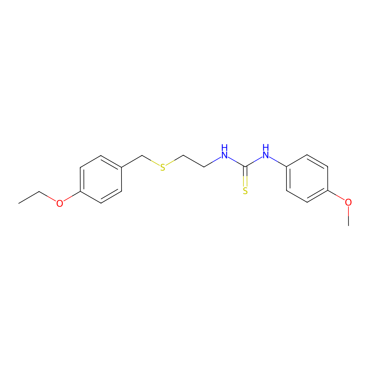 1-[2-[(4-Ethoxyphenyl)methylsulfanyl]ethyl]-3-(4-methoxyphenyl)thiourea molecular structure, CAS 374092-45-2