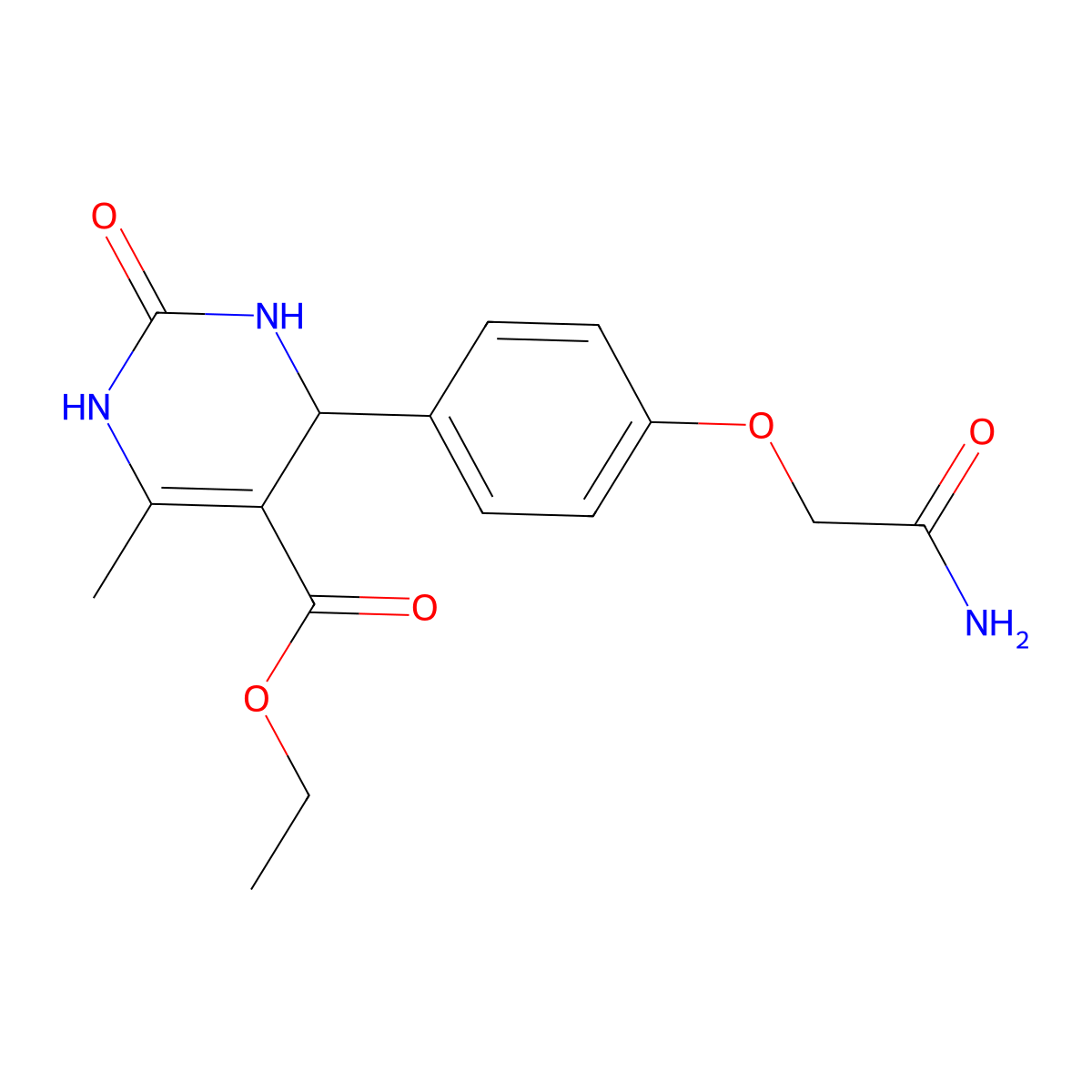 Ethyl 4-[4-(carbamoylmethoxy)phenyl]-6-methyl-2-oxo-1,2,3,4-tetrahydropyrimidine-5-carboxylate molecular structure, CAS 374092-72-5