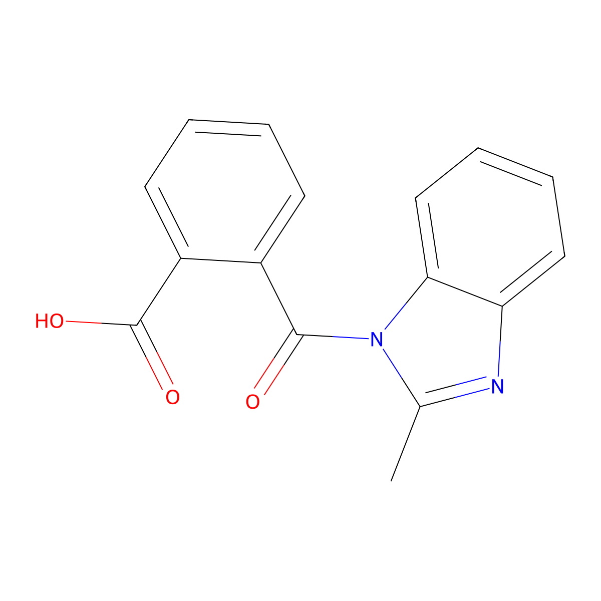 2-(2-methyl-1H-benzo[d]imidazole-1-carbonyl)benzoic acid molecular structure, CAS 374092-92-9