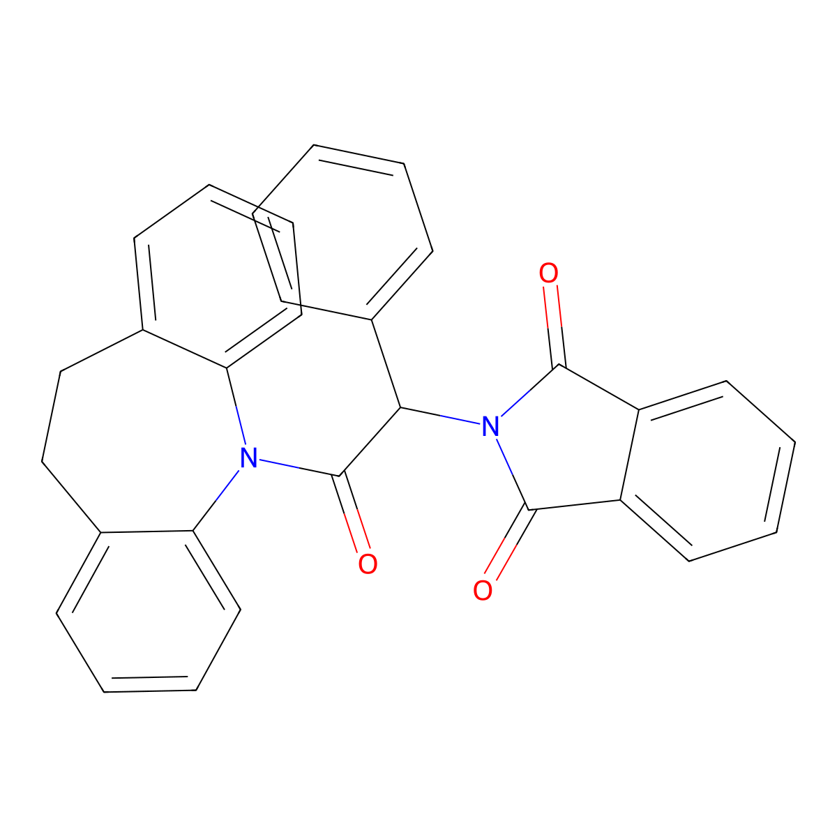 2-[2-(5,6-Dihydrobenzo[b][1]benzazepin-11-yl)-2-oxo-1-phenylethyl]isoindole-1,3-dione molecular structure, CAS 374093-50-2