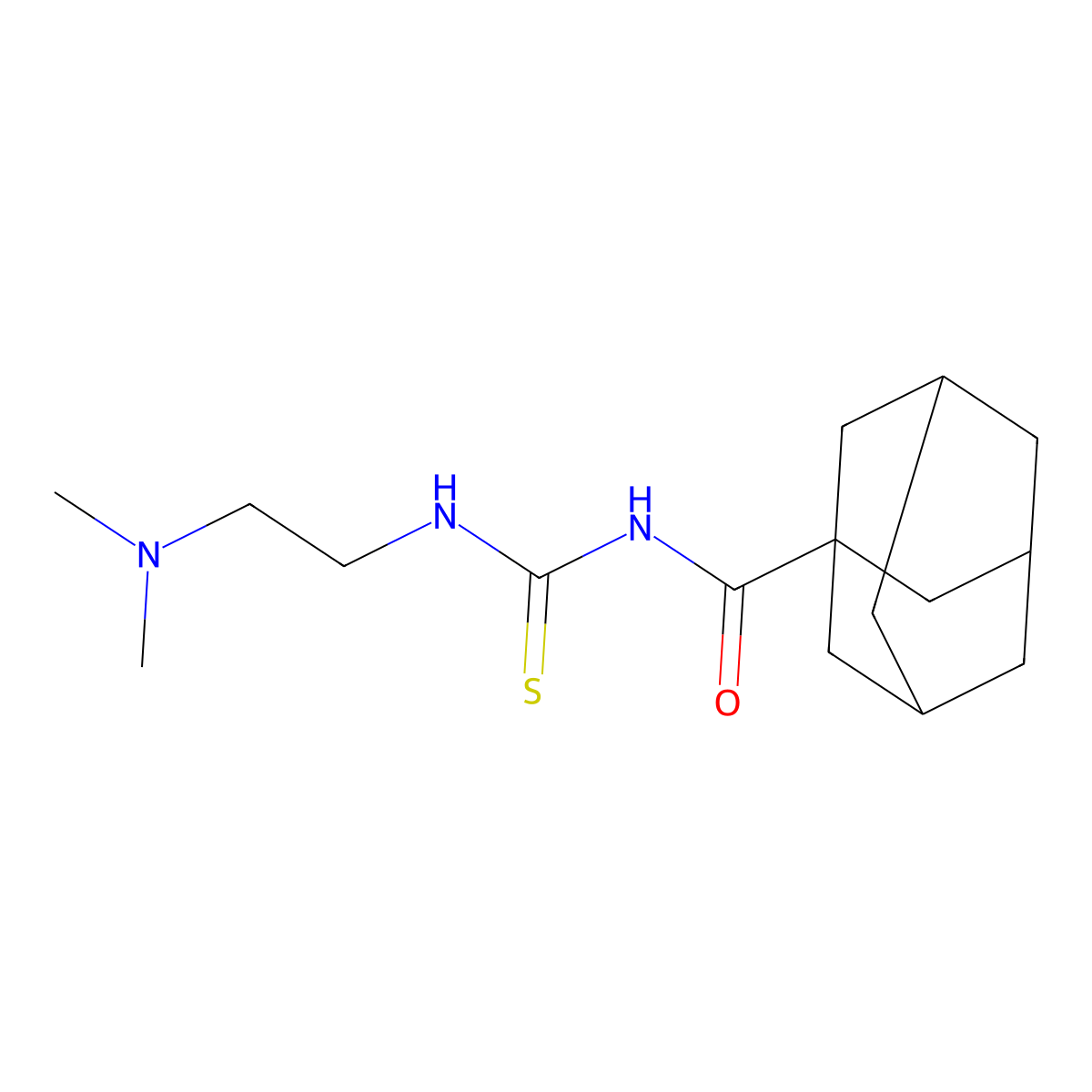 (3r,5r,7r)-N-((2-(dimethylamino)ethyl)carbamothioyl)adamantane-1-carboxamide molecular structure, CAS 374093-51-3