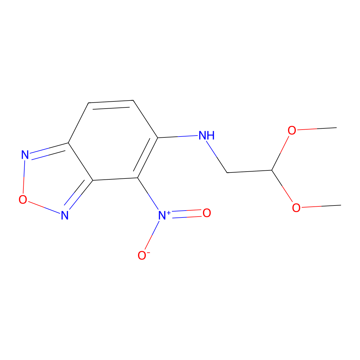 N-(2,2-dimethoxyethyl)-4-nitro-2,1,3-benzoxadiazol-5-amine molecular structure, CAS 374095-44-0