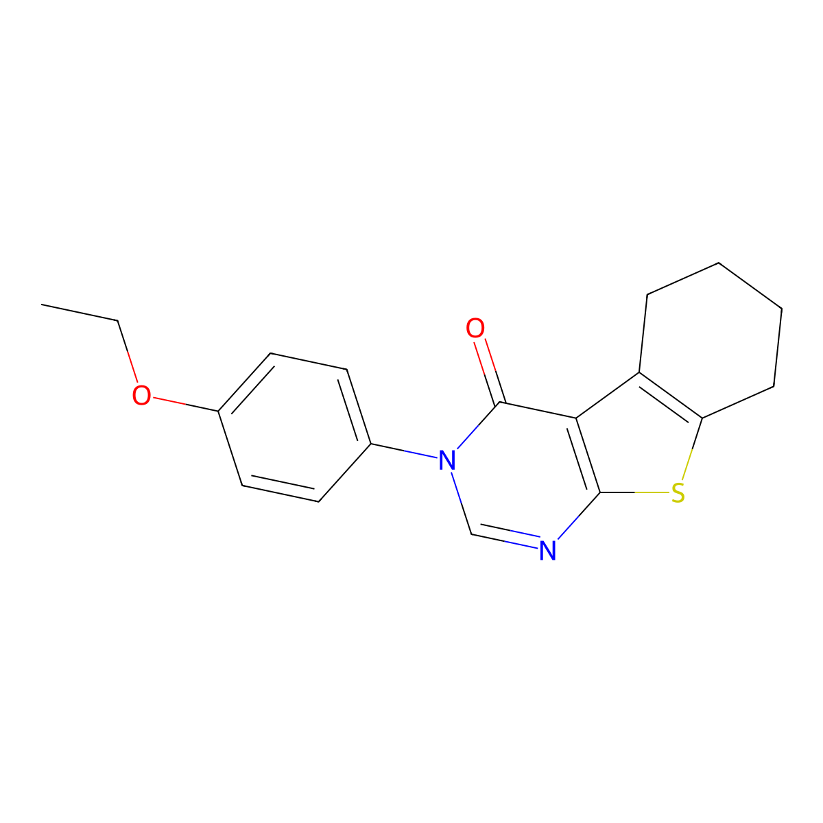 3-(4-Ethoxyphenyl)-5,6,7,8-tetrahydro-[1]benzothiolo[2,3-d]pyrimidin-4-one molecular structure, CAS 374096-98-7