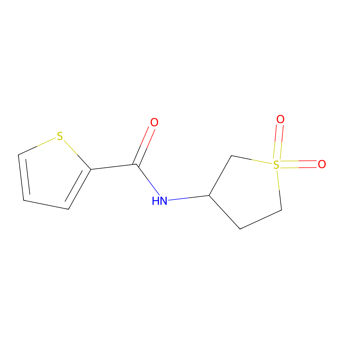 N-(1,1-dioxidotetrahydrothiophen-3-yl)thiophene-2-carboxamide molecular structure, CAS 374098-76-7