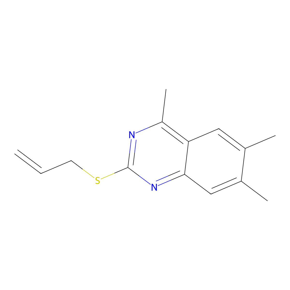 2-(Allylsulfanyl)-4,6,7-trimethylquinazoline molecular structure, CAS 374099-01-1