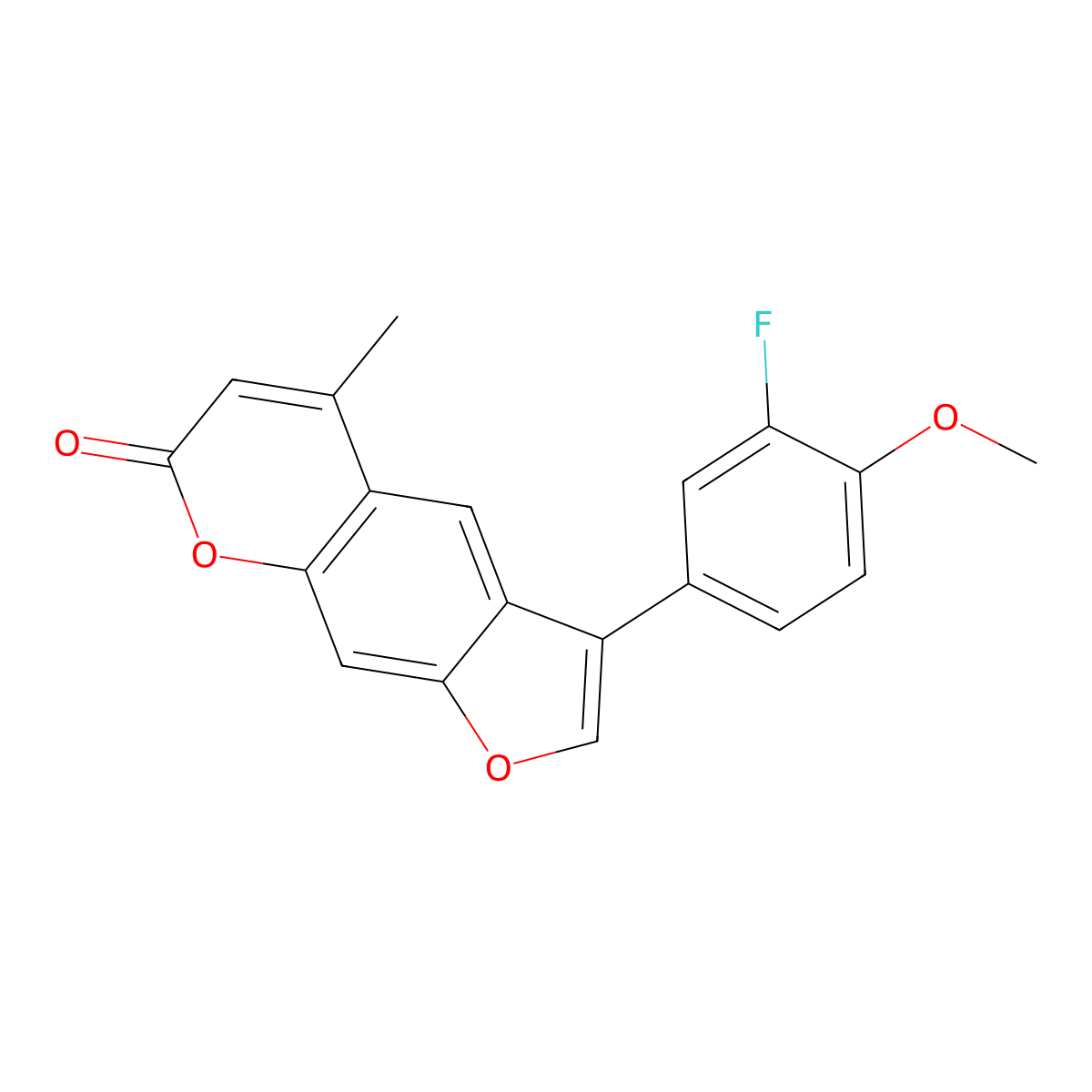 3-(3-fluoro-4-methoxyphenyl)-5-methyl-7H-furo[3,2-g]chromen-7-one molecular structure, CAS 374099-04-4