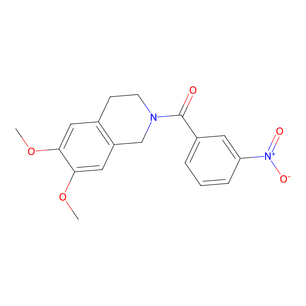 (6,7-dimethoxy-3,4-dihydroisoquinolin-2(1H)-yl)(3-nitrophenyl)methanone molecular structure, CAS 374099-38-4