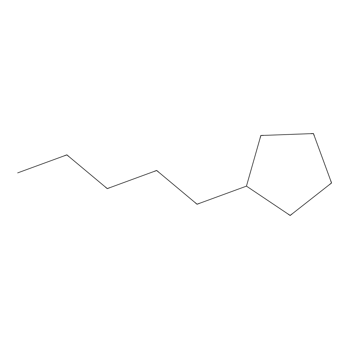 Pentylcyclopentane molecular structure, CAS 3741-00-2