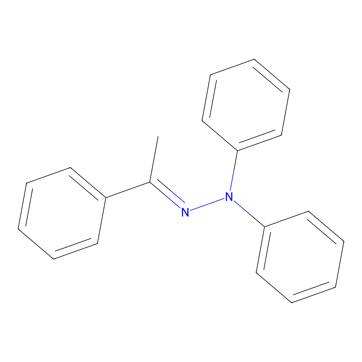 1-Phenylethanone 2,2-diphenylhydrazone molecular structure, CAS 3741-90-0
