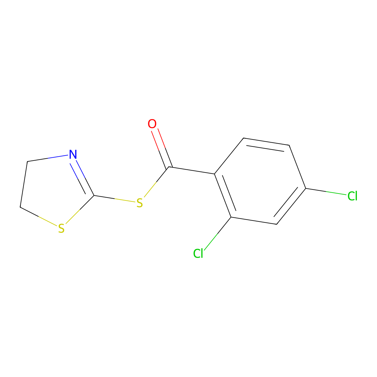 S-(4,5-dihydro-1,3-thiazol-2-yl) 2,4-dichlorobenzenecarbothioate molecular structure, CAS 374100-38-6