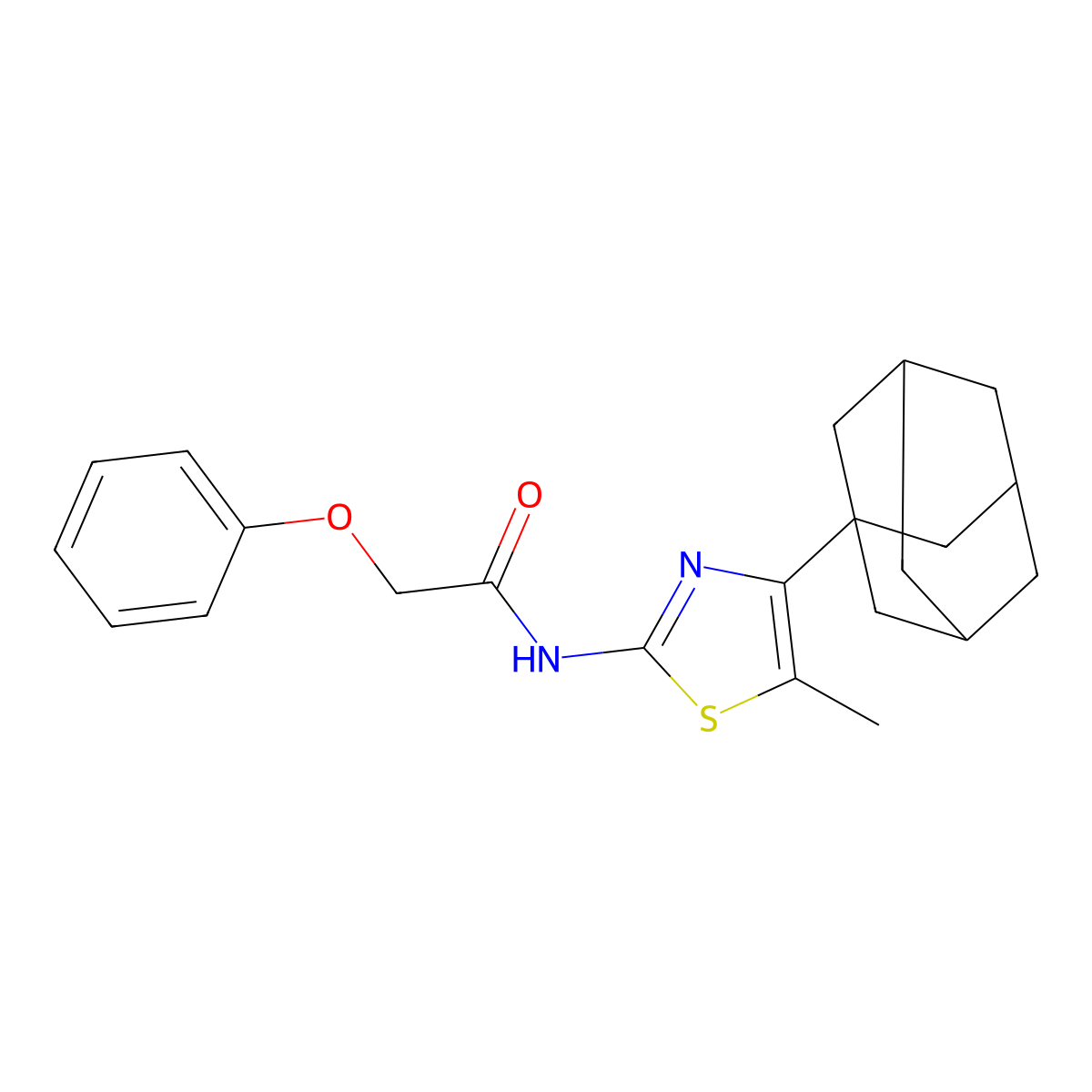 N-[4-(1-adamantyl)-5-methyl-1,3-thiazol-2-yl]-2-phenoxyacetamide molecular structure, CAS 374100-61-5