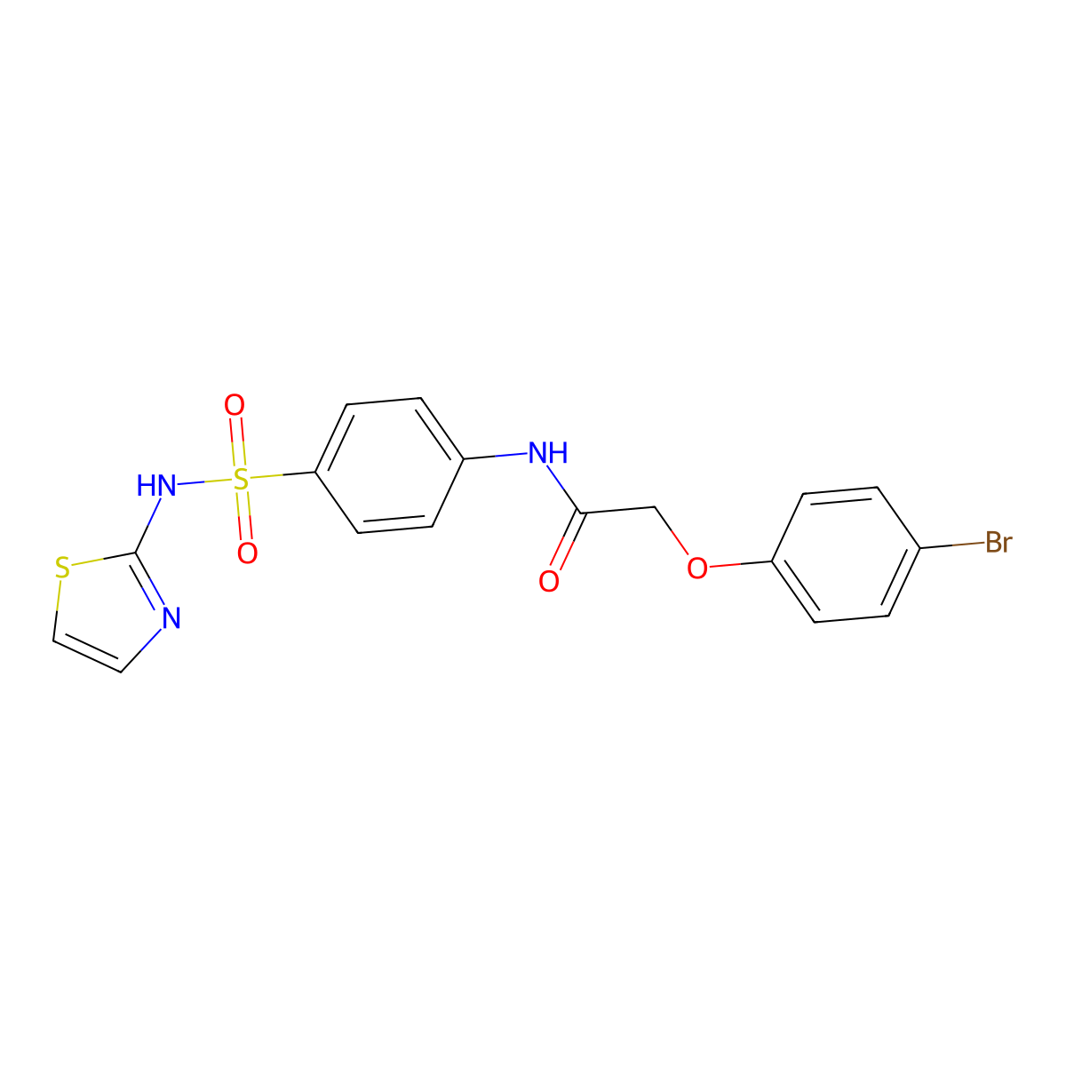 2-(4-bromophenoxy)-N-[4-(1,3-thiazol-2-ylsulfamoyl)phenyl]acetamide molecular structure, CAS 374101-18-5