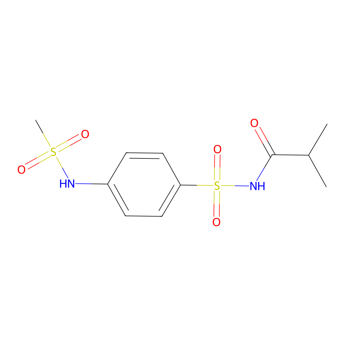 N-[4-(methanesulfonamido)phenyl]sulfonyl-2-methylpropanamide molecular structure, CAS 374102-41-7