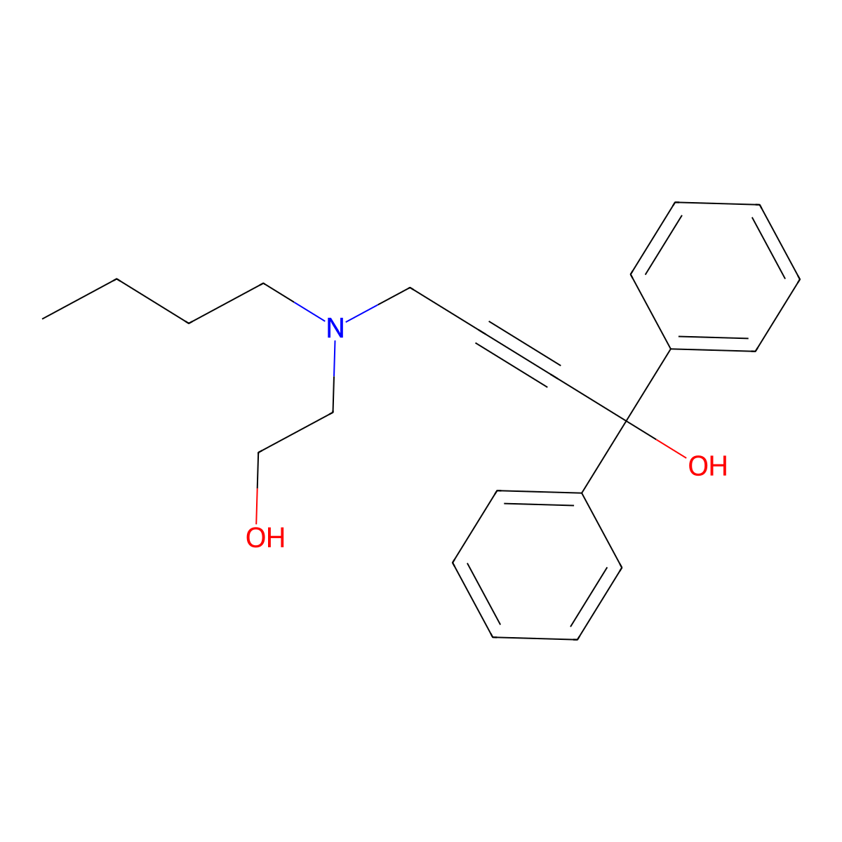 4-[Butyl(2-hydroxyethyl)amino]-1,1-diphenylbut-2-yn-1-ol molecular structure, CAS 374104-10-6