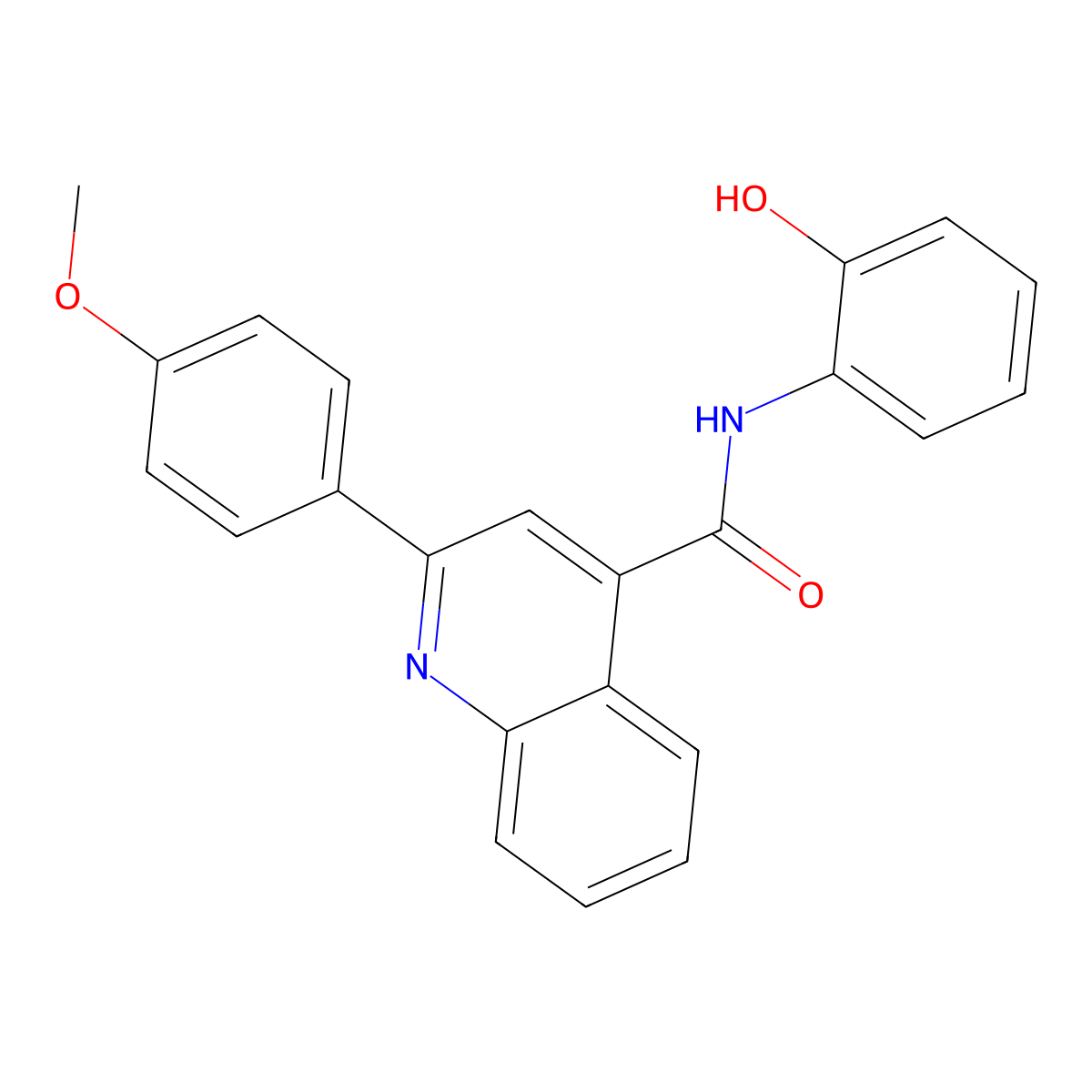 N-(2-hydroxyphenyl)-2-(4-methoxyphenyl)quinoline-4-carboxamide molecular structure, CAS 374105-02-9