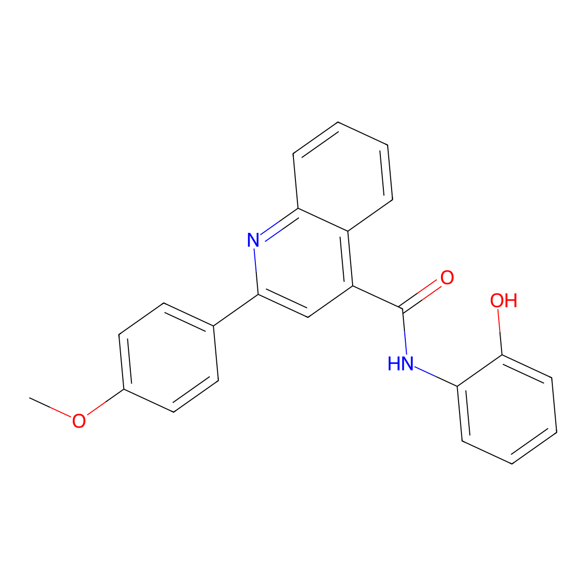 N-(2-hydroxyphenyl)-2-(4-methoxyphenyl)quinoline-4-carboxamide molecular structure, CAS 374105-02-9
