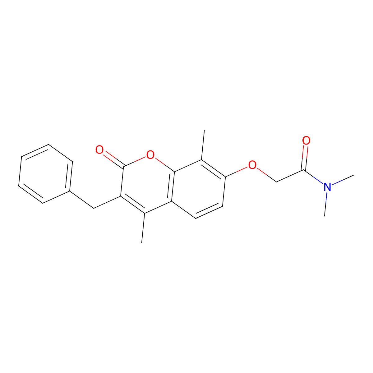 2-[(3-benzyl-4,8-dimethyl-2-oxo-2H-chromen-7-yl)oxy]-N,N-dimethylacetamide molecular structure, CAS 374105-12-1