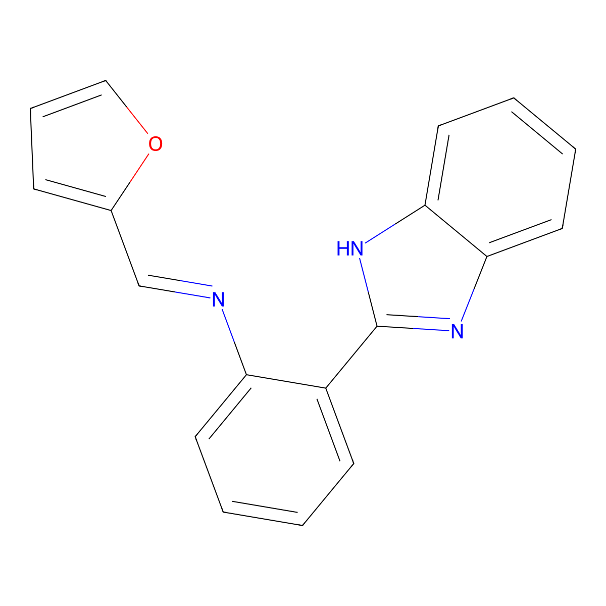 (Z)-2-(1H-benzo[d]imidazol-2-yl)-N-(furan-2-ylmethylene)aniline molecular structure, CAS 374105-48-3