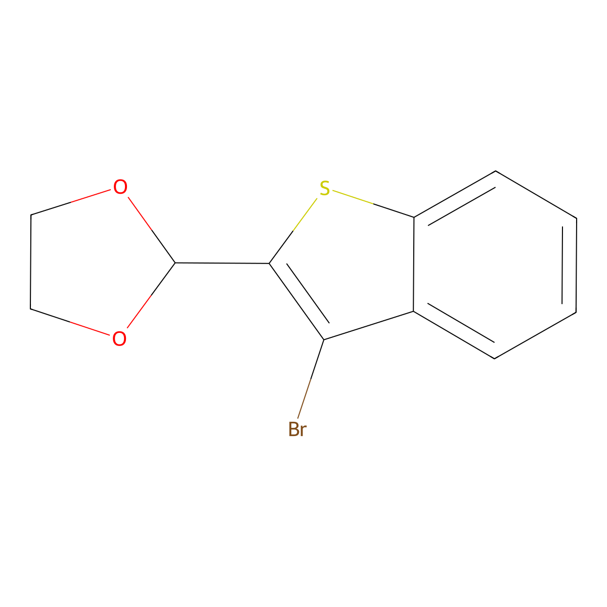 2-(3-Bromobenzo[b]thiophen-2-yl)-1,3-dioxolane molecular structure, CAS 37412-03-6