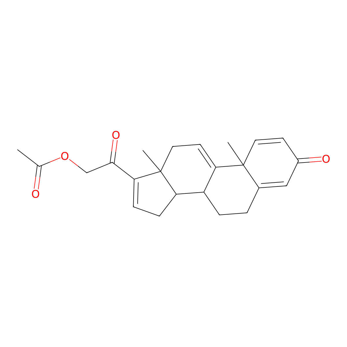 21-Hydroxypregna-1,4,9(11),16-tetraene-3,20-dione 21-acetate molecular structure, CAS 37413-91-5