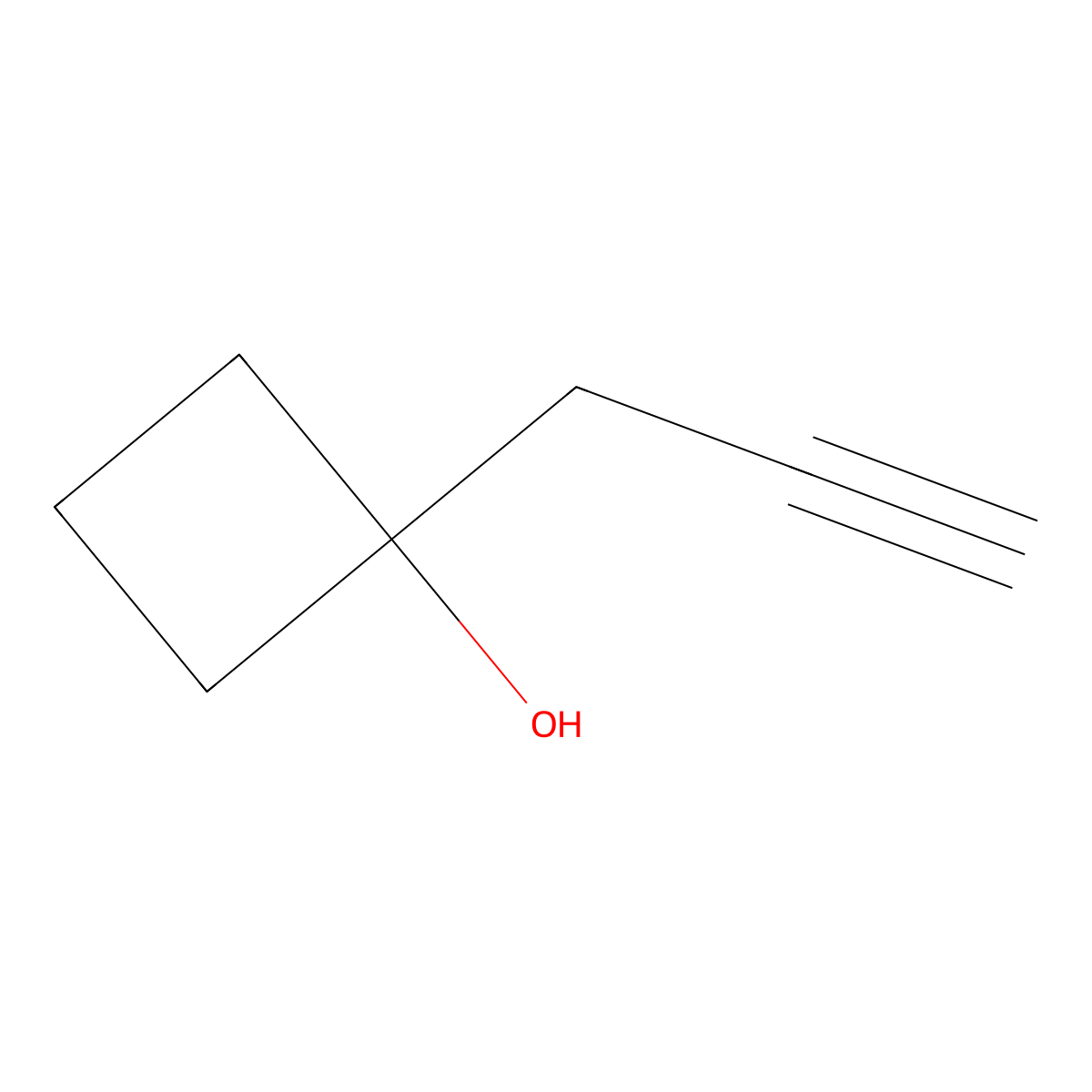 1-(Prop-2-yn-1-yl)cyclobutan-1-ol molecular structure, CAS 37418-60-3