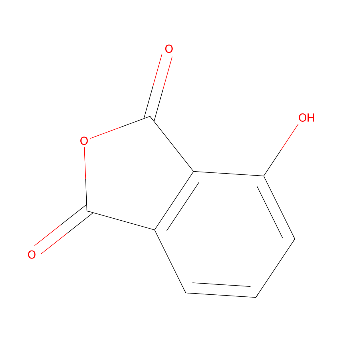 3-Hydroxyphthalic anhydride molecular structure, CAS 37418-88-5