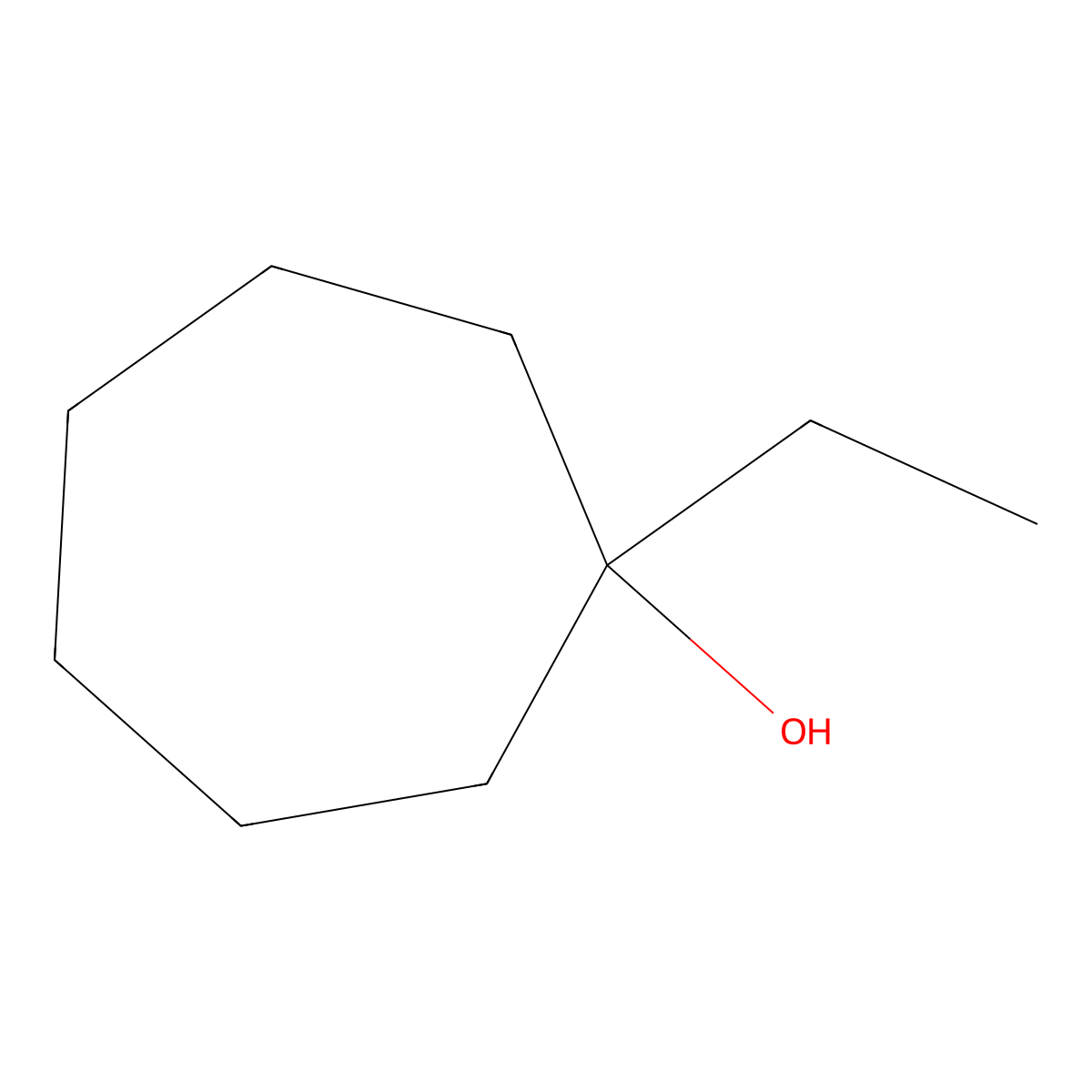 1-Ethylcycloheptan-1-ol molecular structure, CAS 3742-85-6