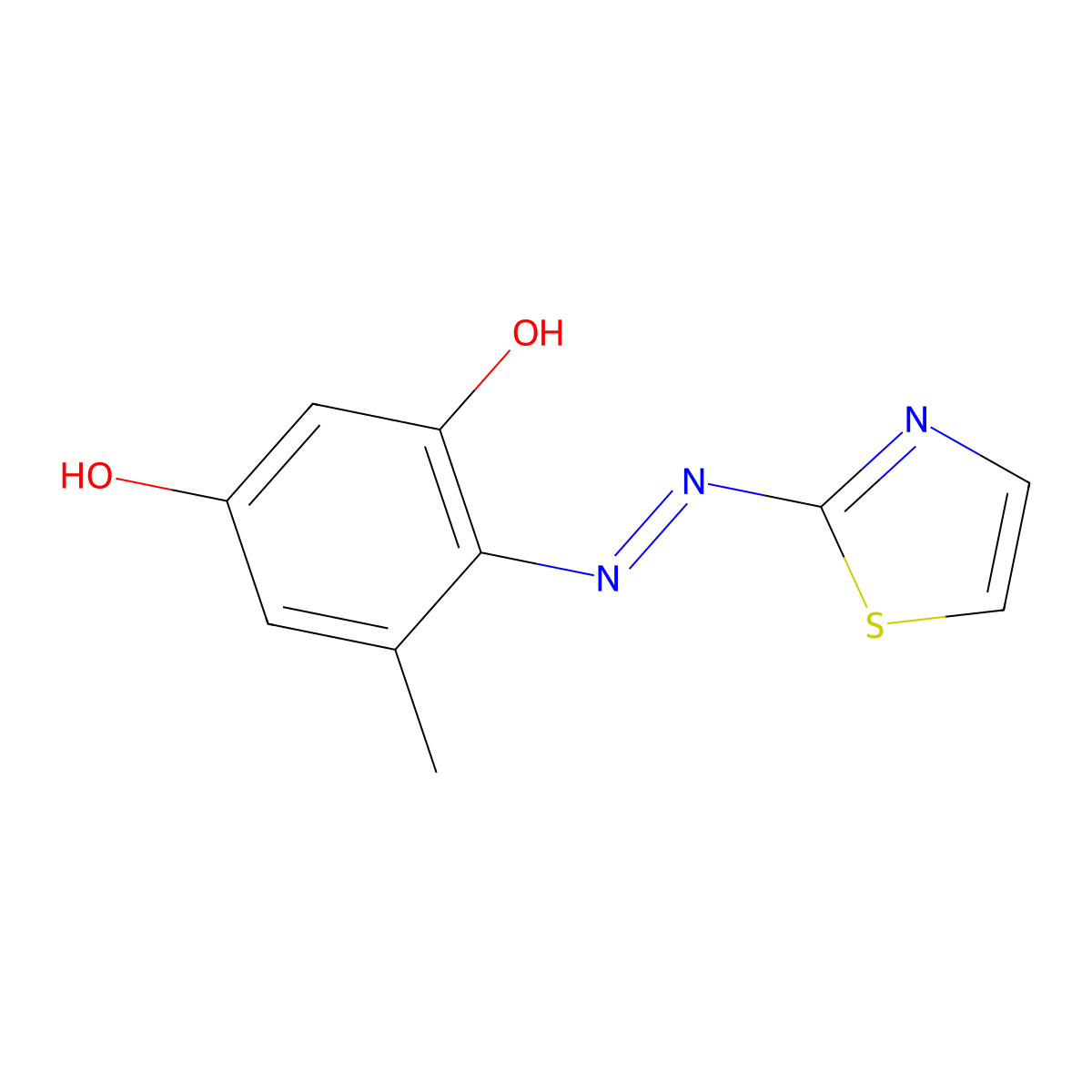 4-(2-Thiazolylazo)orcinol molecular structure, CAS 37422-56-3