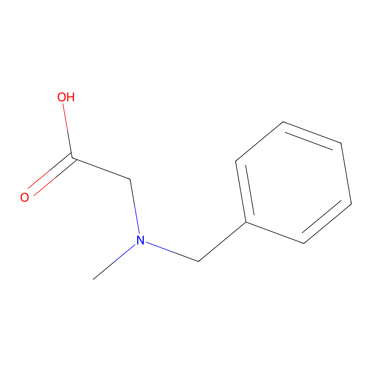N-benzyl-N-methylglycine molecular structure, CAS 37429-48-4