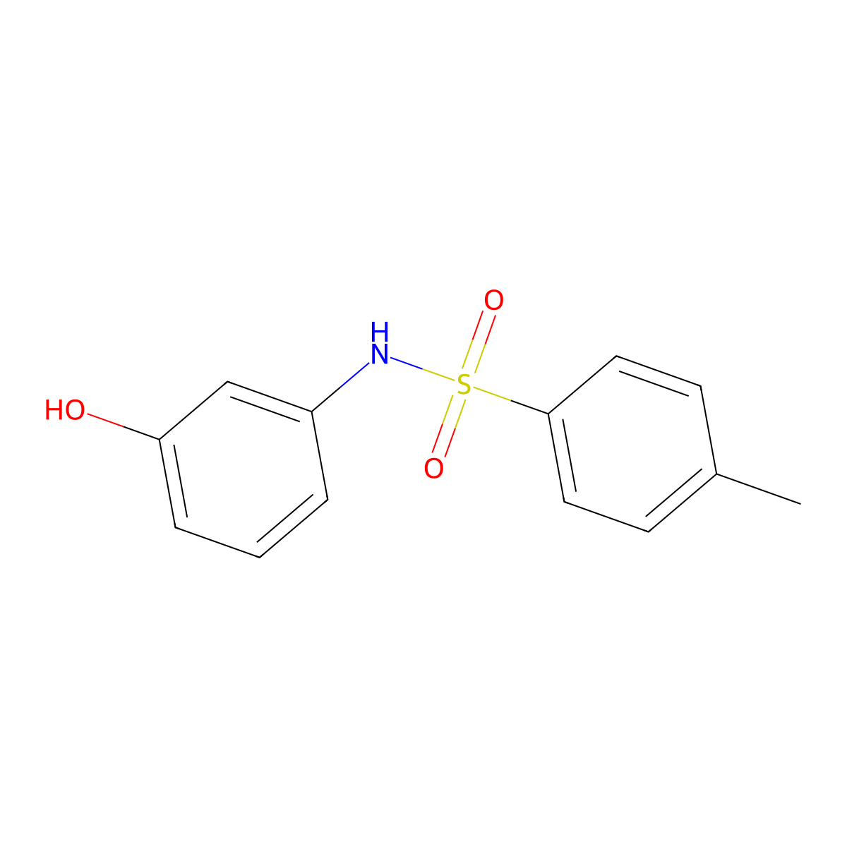 N-(m-Hydroxyphenyl)-p-toluenesulphonamide molecular structure, CAS 3743-29-1