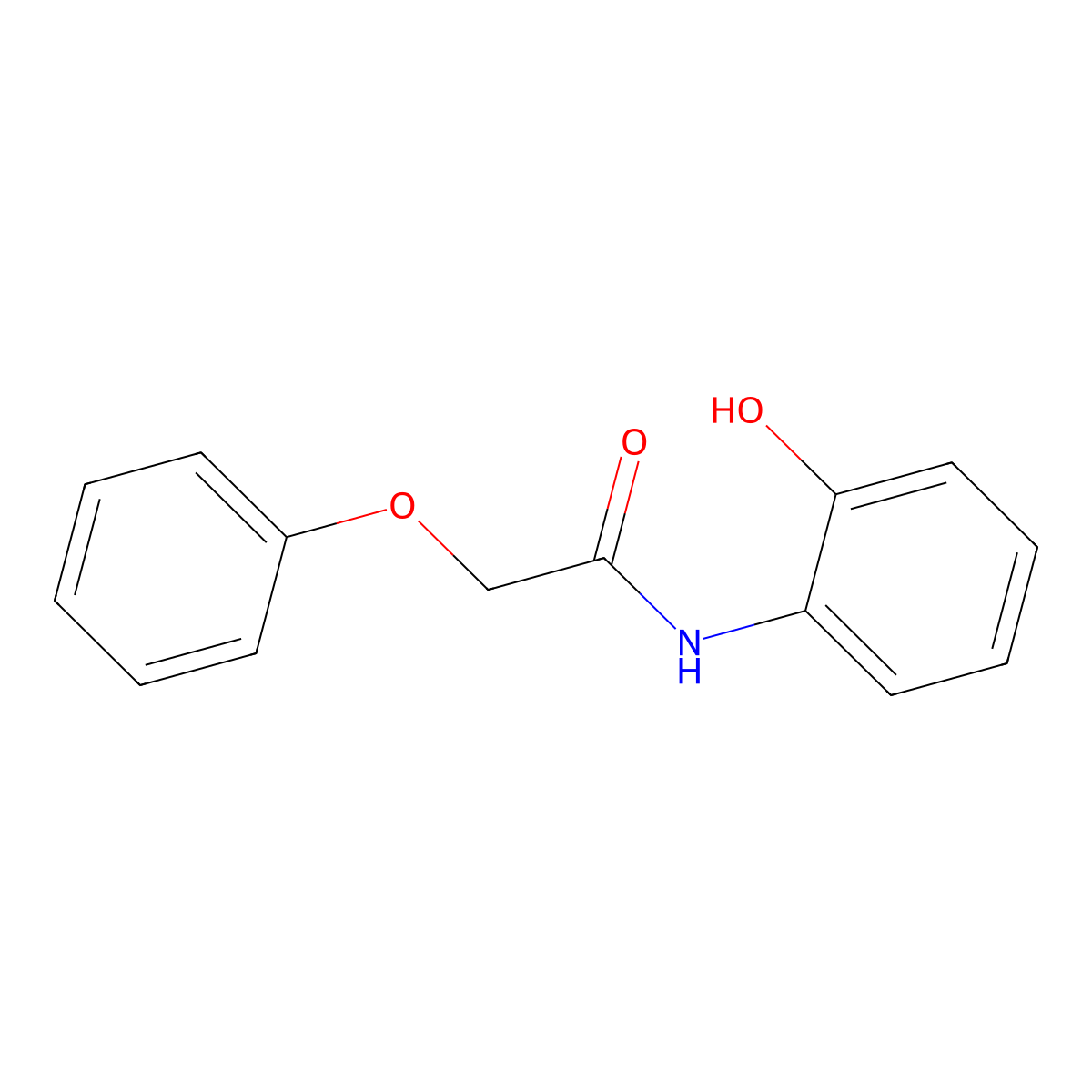 N-(2-hydroxyphenyl)-2-phenoxyacetamide molecular structure, CAS 3743-69-9