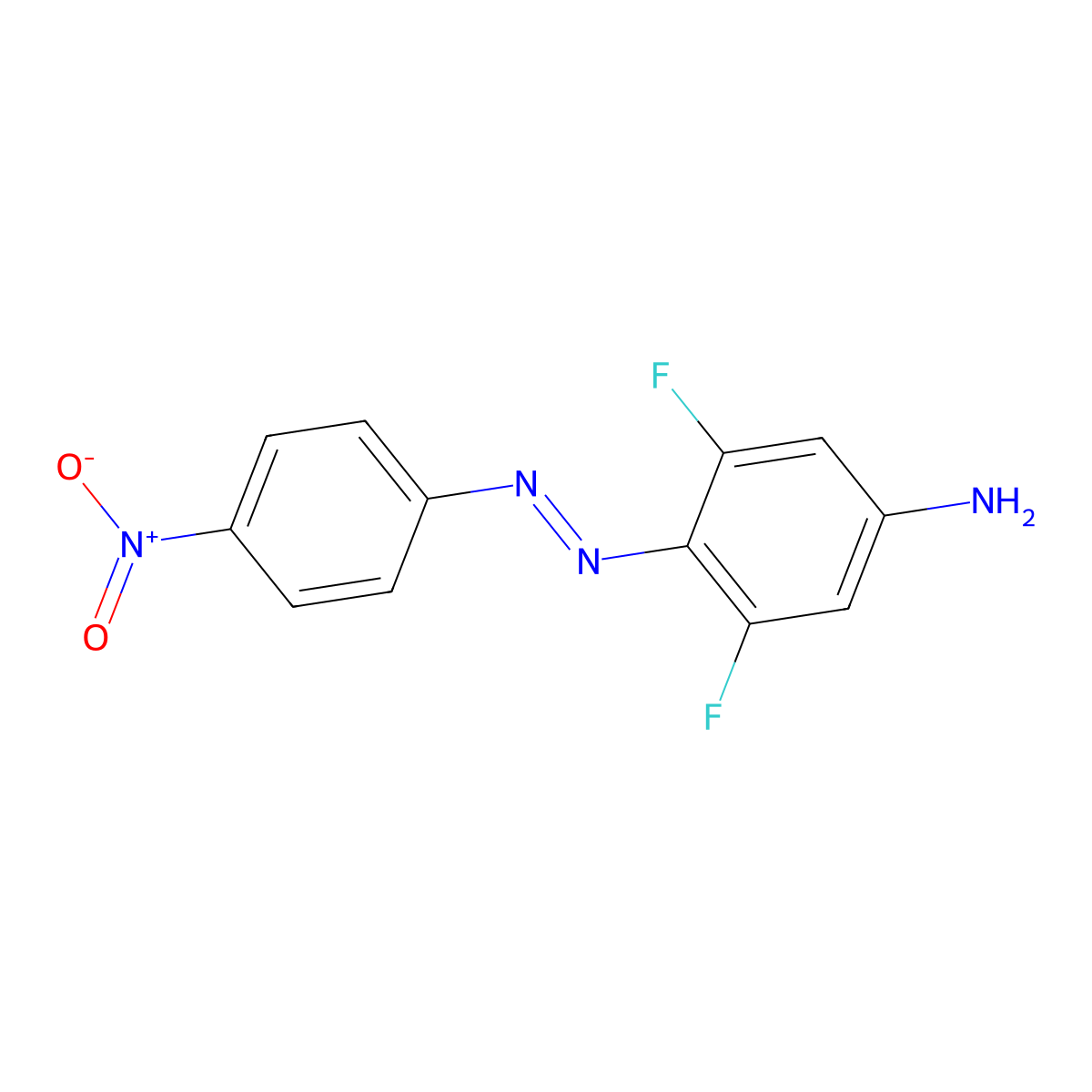 3,5-Difluoro-4-[(e)-(4-nitrophenyl)diazenyl]aniline molecular structure, CAS 3743-89-3