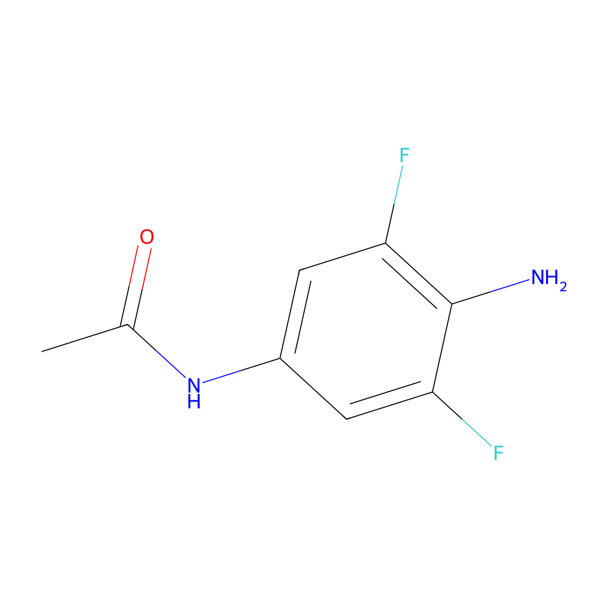 N-(4-amino-3,5-difluorophenyl)acetamide molecular structure, CAS 3743-90-6